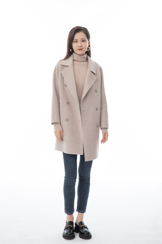 Morganite Wool Short Trench Coat - SHIMENG