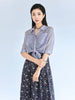 Navy Blue Ditsy Floral Cami Dress With Shirt - SHIMENG