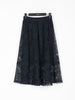 Navy Blue Lace Midi Skirt - SHIMENG