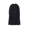 Navy Blue Long Double-breasted Wool Coats - SHIMENG