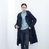 Navy Blue Long Winter Quilted Down Jacket - SHIMENG
