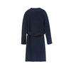 Navy Blue Long Woolen Coats with Belt - SHIMENG