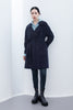 Navy Blue Long Woolen Coats with Belt - SHIMENG