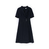 Navy Blue Short Sleeve Blazer Dress - SHIMENG