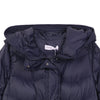 Navy Blue Waisted Long Winter Down Jacket - SHIMENG
