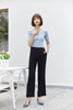 Navy Blue Wide Leg High Waist Pants - SHIMENG