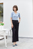 Navy Blue Wide Leg High Waist Pants - SHIMENG