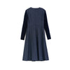 Navy Blue Woolen Slim Midi Dress - SHIMENG