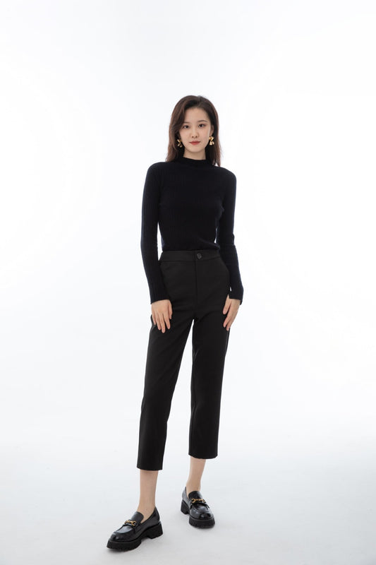 Obsidian Black Yuppie Pants - SHIMENG