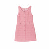 Pink A Shape Strap Tweed Dress - SHIMENG