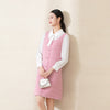 Pink A Shape Strap Tweed Dress - SHIMENG