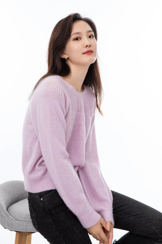 Pink Cutout Luxury Sweater - SHIMENG