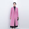 Pink Double Sided Belted Long Overcoats - SHIMENG