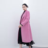 Pink Double Sided Belted Long Overcoats - SHIMENG