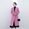 Pink Double Sided Belted Long Overcoats - SHIMENG