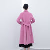 Pink Double Sided Belted Long Overcoats - SHIMENG