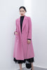 Pink Double Sided Belted Long Overcoats - SHIMENG