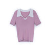 Pink Knitted Short Sleeve T-shirt - SHIMENG