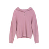 Pink Long Sleeve Wool Hoodie Sweater - SHIMENG