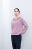 Pink Long Sleeve Wool Hoodie Sweater - SHIMENG