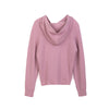 Pink Long Sleeve Wool Hoodie Sweater - SHIMENG