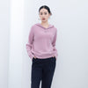 Pink Long Sleeve Wool Hoodie Sweater - SHIMENG