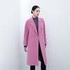 Pink Long Woolen Double Breasted Overcoats - SHIMENG