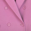 Pink Long Woolen Double Breasted Overcoats - SHIMENG