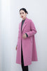 Pink Long Woolen Double Breasted Overcoats - SHIMENG