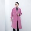 Pink Long Woolen Double Breasted Overcoats - SHIMENG