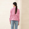 Pink Short Lapel Trench Coats - SHIMENG