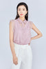 Pink Sleeveless Ruffles T-shirt - SHIMENG