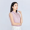 Pink Sleeveless Ruffles T-shirt - SHIMENG