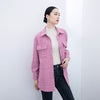 Pink Tweed Shirt Coats - SHIMENG