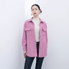 Pink Tweed Shirt Coats - SHIMENG