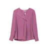 Pink V Neck Blouses - SHIMENG