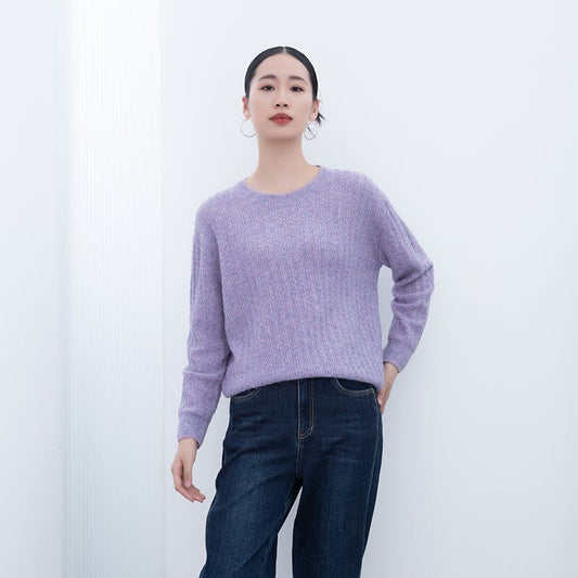 Purple Oversize Wool Sweater - SHIMENG