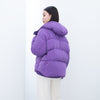 Purple Short Winter Down Coats - SHIMENG