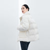 Raw White Short Goose Down Winter Jacket - SHIMENG