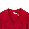 Red Short Big Collar Wool Sea Coats - SHIMENG