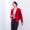 Red Short Big Collar Wool Sea Coats - SHIMENG