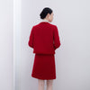 Red Tweed Ruffles Coats - SHIMENG