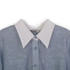 Sapphire Striped Shirt with White Collar - SHIMENG