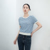 Sea Foam Short Sleeve Knitted T-shirts - SHIMENG