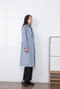 Shadow Blue Single-Breasted Wool Trench Coat - SHIMENG