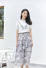 Smoke Grey Garden of Eden Printed Skirt - SHIMENG