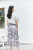 Smoke Grey Garden of Eden Printed Skirt - SHIMENG