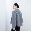 Smoke Grey Large Lapel Double Breasted Overcoats - SHIMENG