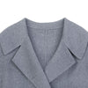 Smoke Grey Large Lapel Double Breasted Overcoats - SHIMENG