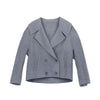 Smoke Grey Large Lapel Double Breasted Overcoats - SHIMENG